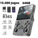R36S + 15.000 Jogos Console Portátil de Videogame