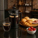 Cafeteira francesa para cappuccino, em vidro e plástico